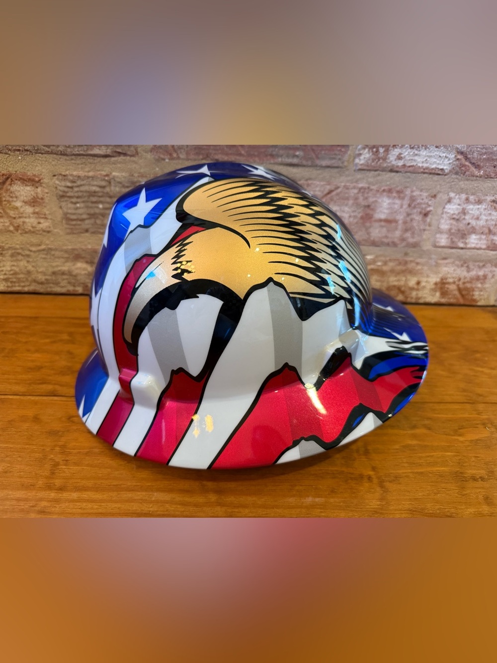 Patriotic Eagle Graphic Hard Hat - American Flag Design